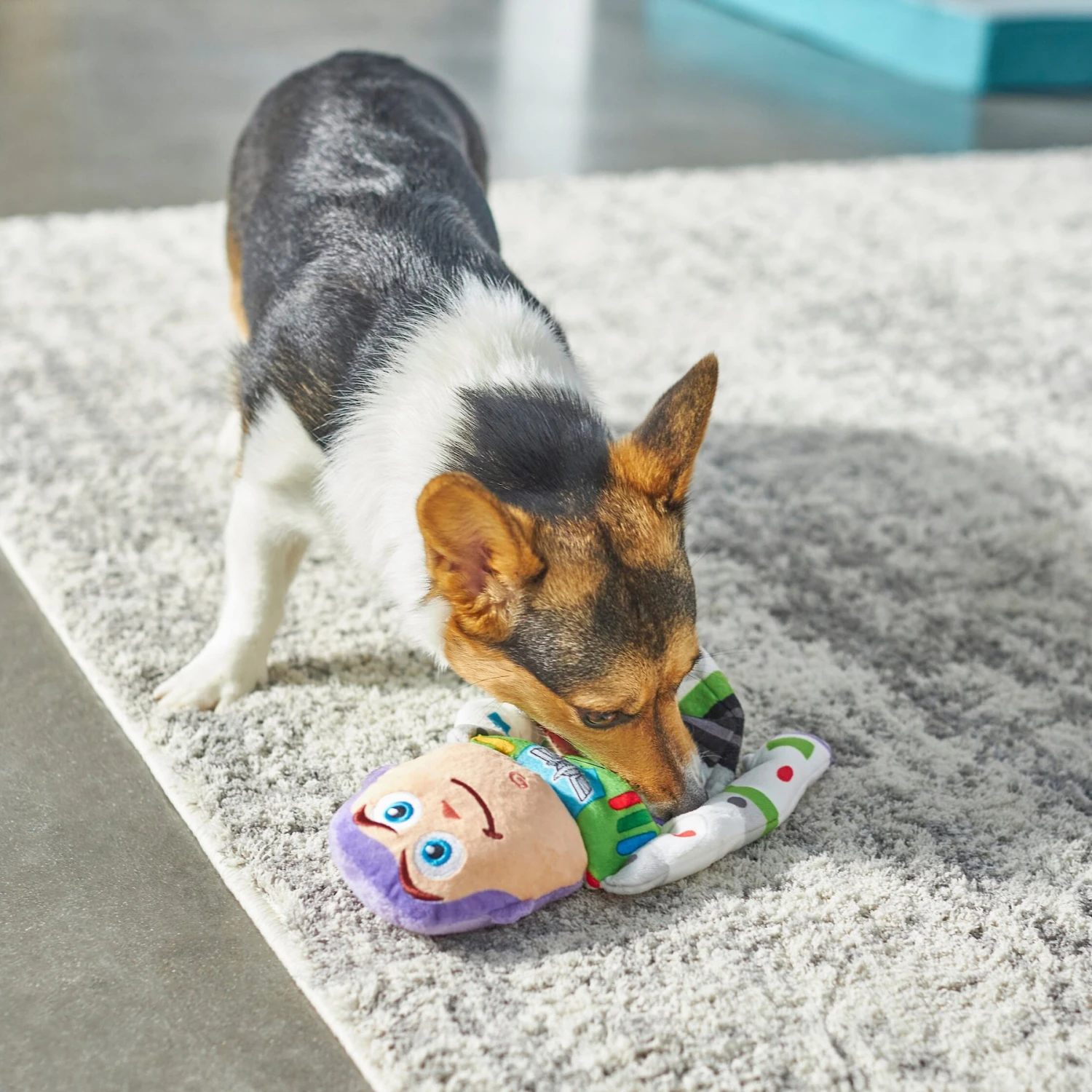 Pixar Buzz Lightyear Bungee Plush Squeaky Dog Toy 3 Pixar Buzz Lightyear Bungee Plush Squeaky Dog Toy - Image 3