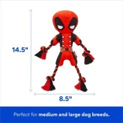 Marvel 's Deadpool Plush With Rope Squeaky Dog Toy -PetSafe Kong Shop 220661 PT1. AC SS1800 V1698957010