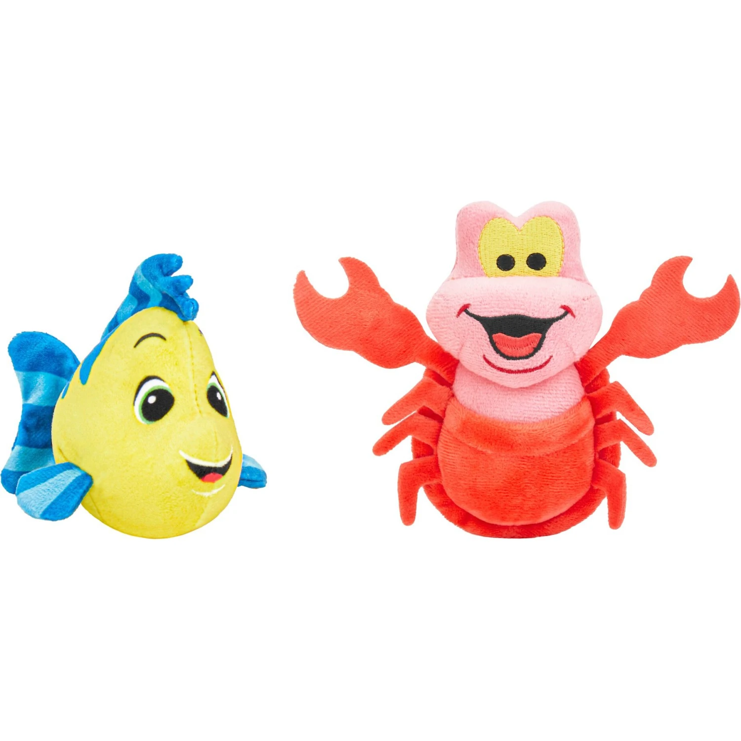 Disney Flounder & Sebastian Plush Squeaky Dog Toy, 2 Count 1 Disney Flounder & Sebastian Plush Squeaky Dog Toy, 2 Count