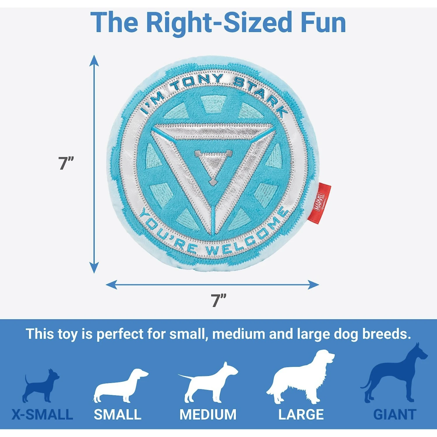 Marvel 's Ironman Arc Reactor Round Plush Squeaky Dog Toy 2 Marvel 's Ironman Arc Reactor Round Plush Squeaky Dog Toy - Image 2