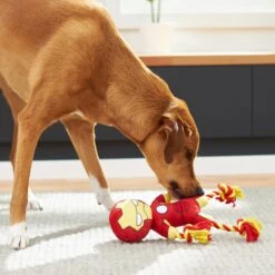 Marvel 's Ironman Plush With Rope Squeaky Dog Toy -PetSafe Kong Shop 220736 PT2. AC SS1800 V1612364908