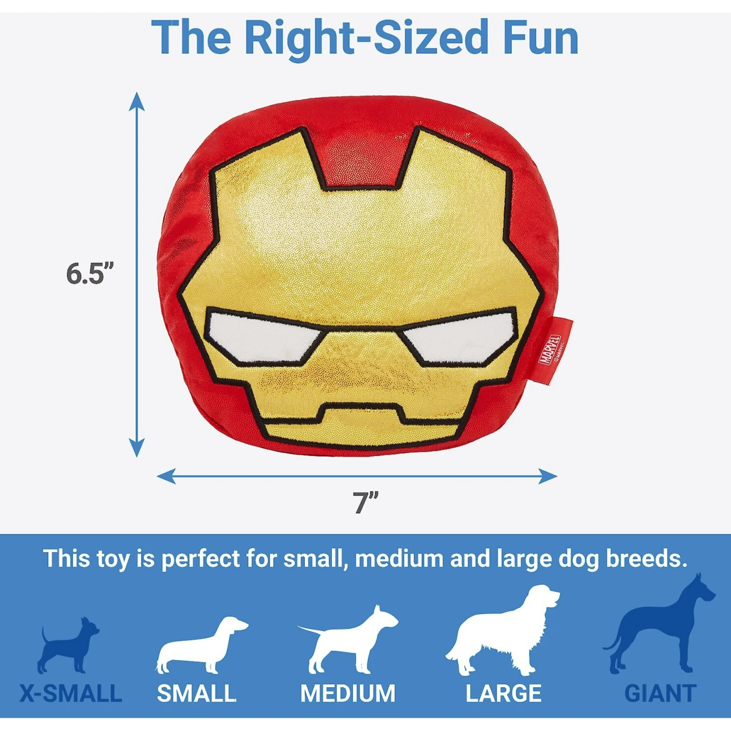 Marvel 's Ironman Round Plush Squeaky Dog Toy 2 Marvel 's Ironman Round Plush Squeaky Dog Toy - Image 2