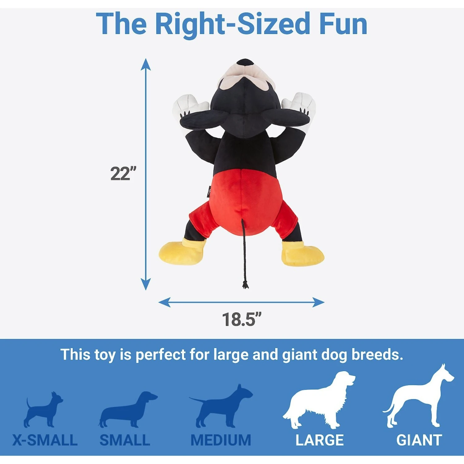 Disney Mickey Mouse Jumbo Plush Squeaky Dog Toy 2 Disney Mickey Mouse Jumbo Plush Squeaky Dog Toy - Image 2