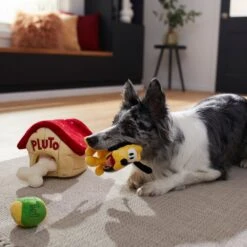 Disney Pluto's Dog House Hide & Seek Puzzle Plush Squeaky Dog Toy -PetSafe Kong Shop 220860 PT3. AC SS1800 V1624648840