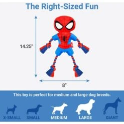 Marvel 's Spider-Man Plush With Rope Squeaky Dog Toy -PetSafe Kong Shop 220888 PT1. AC SS1800 V1626873379