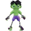 Marvel 's The Hulk Plush With Rope Squeaky Dog Toy
