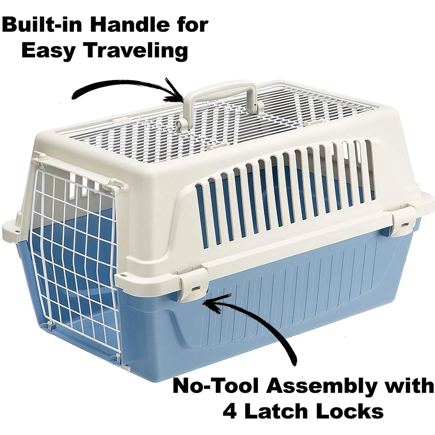 Ferplast ATLAS Two Door Top Load Plastic Dog & Cat Carrier 3 Ferplast ATLAS Two Door Top Load Plastic Dog & Cat Carrier - Image 3