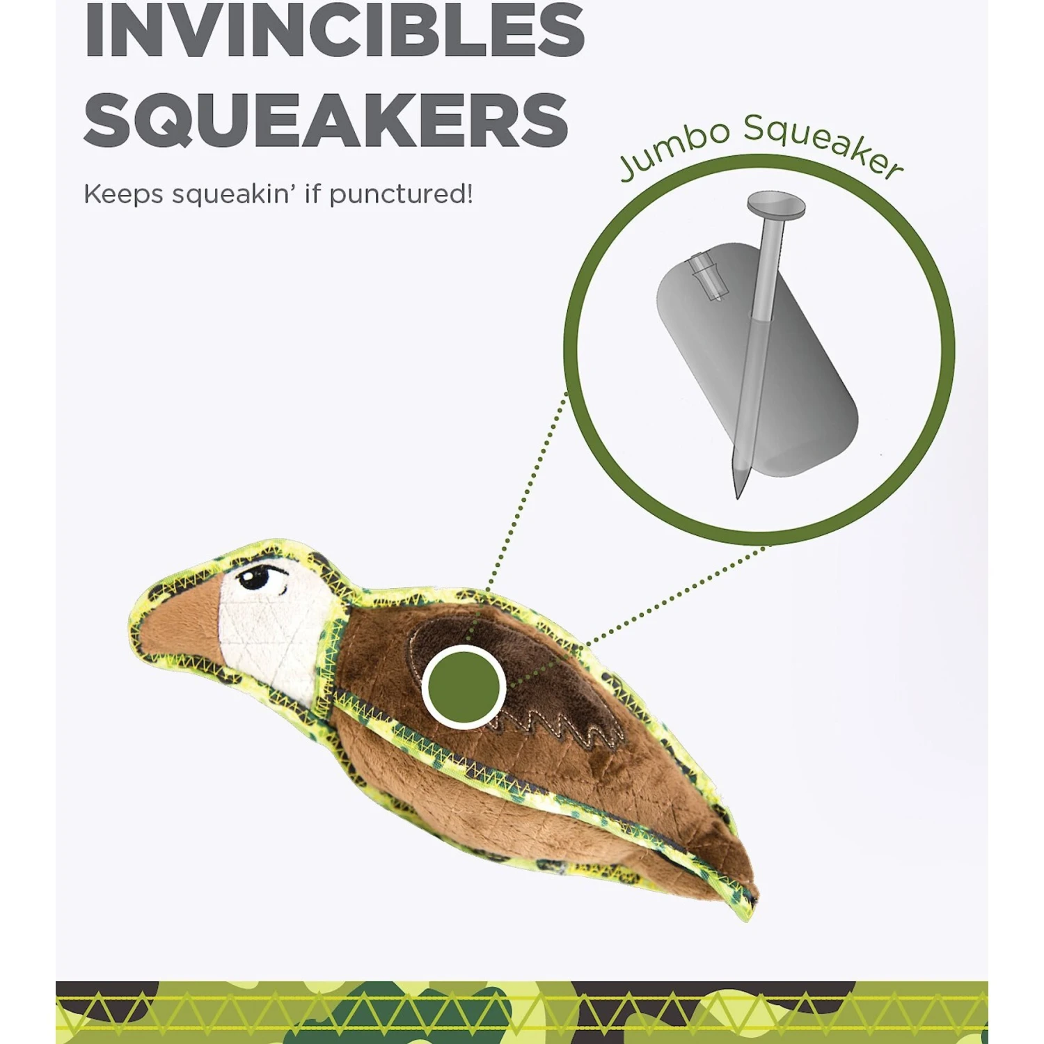 Outward Hound Xtreme Seamz Vulture Squeaky Plush Dog Toy 4 Outward Hound Xtreme Seamz Vulture Squeaky Plush Dog Toy - Image 4