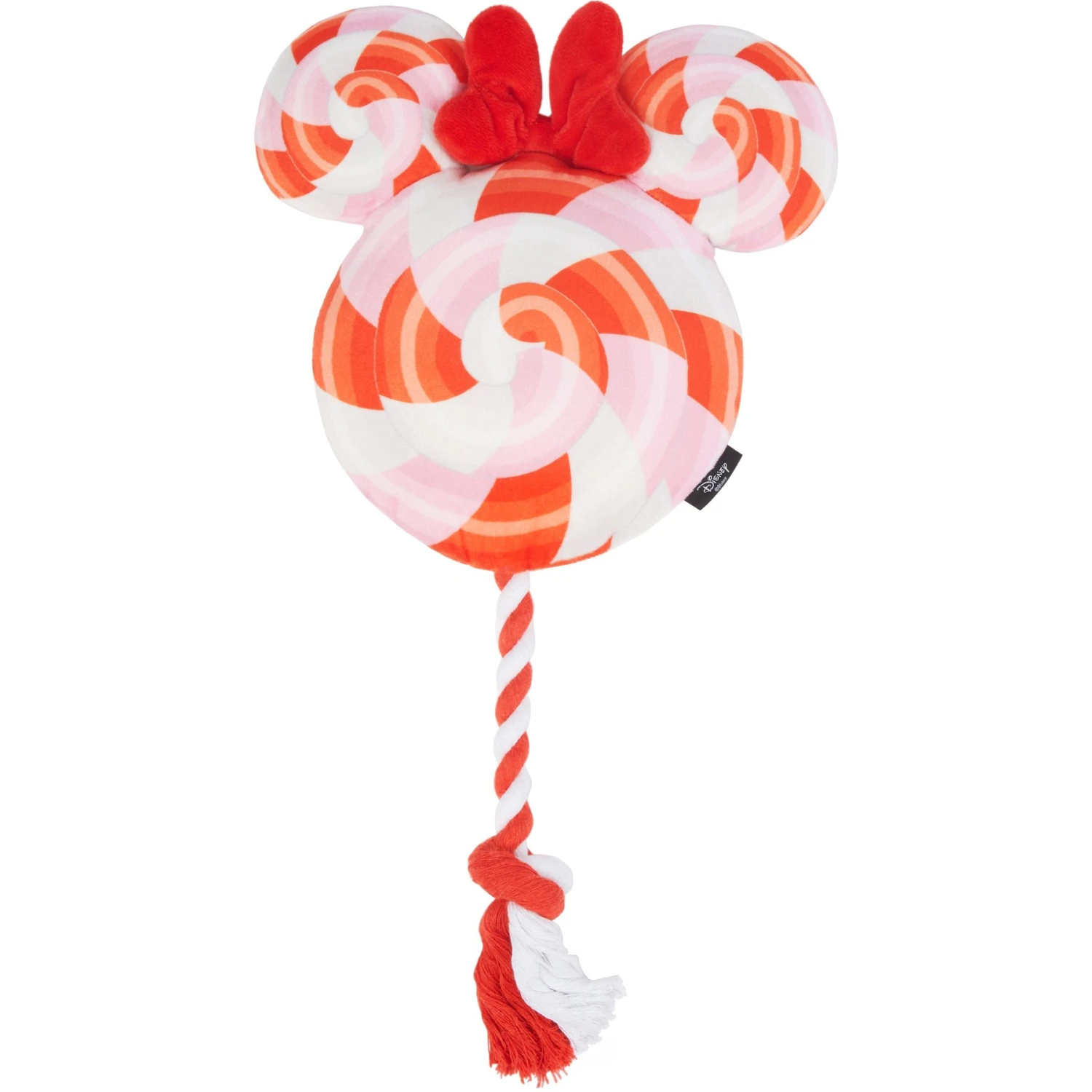 Disney Minnie Mouse Lollipop Plush With Rope Squeaky Dog Toy 1 Disney Minnie Mouse Lollipop Plush With Rope Squeaky Dog Toy