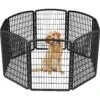 IRIS USA 8-Panel Dog Exercise Playpen, 34-in, Black