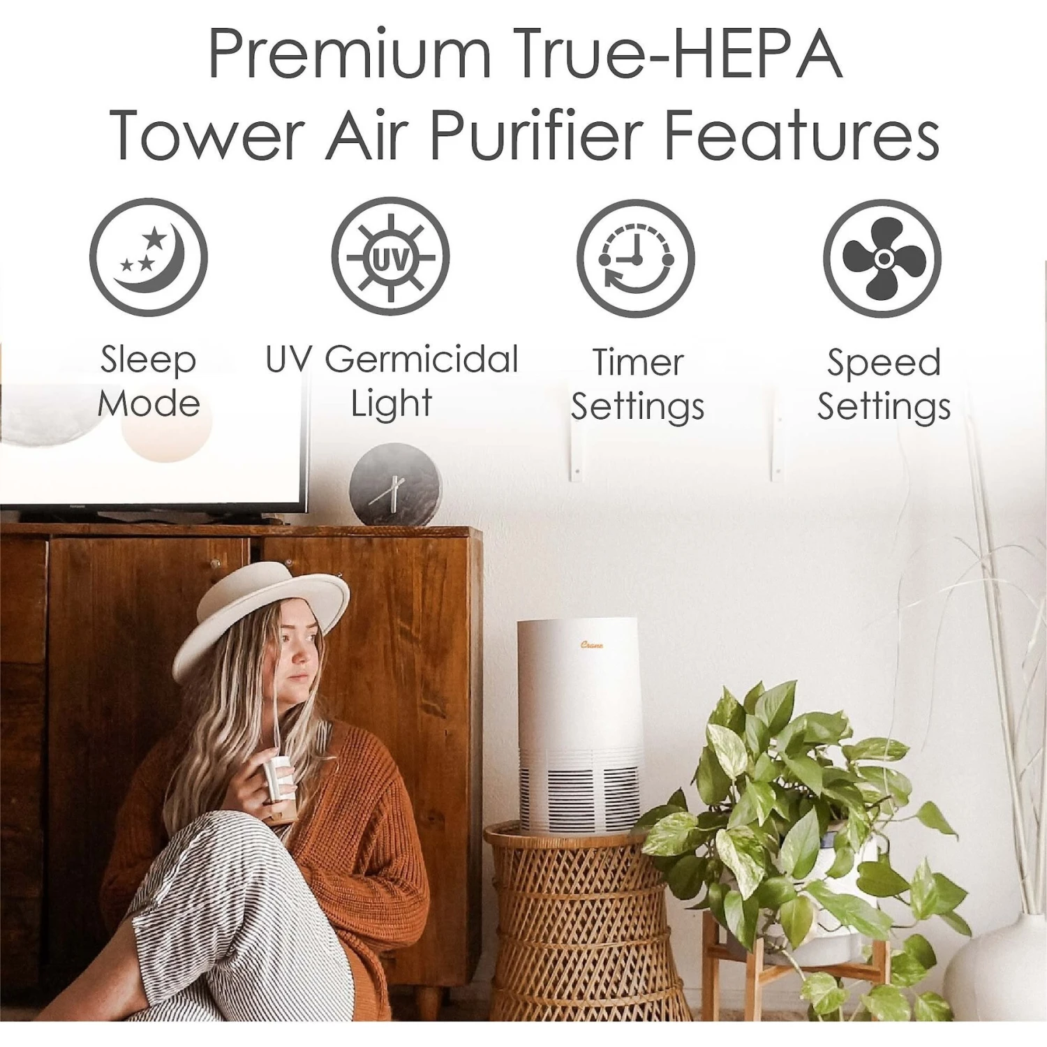 Crane True HEPA Tower Air Purifier 3 Crane True HEPA Tower Air Purifier - Image 3