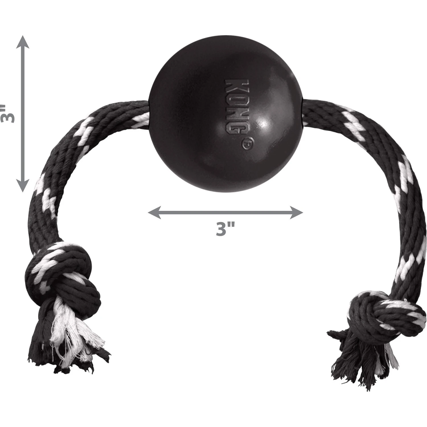 KONG Extreme Ball With Rope Dog Chew Toy 3 KONG Extreme Ball With Rope Dog Chew Toy - Image 3