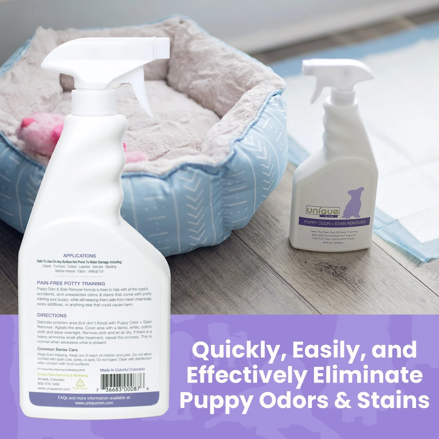 Unique Pet Care Fresh Lavender Puppy Odor + Stain Remover, 24-oz Bottle 8 Unique Pet Care Fresh Lavender Puppy Odor + Stain Remover, 24-oz Bottle - Image 8