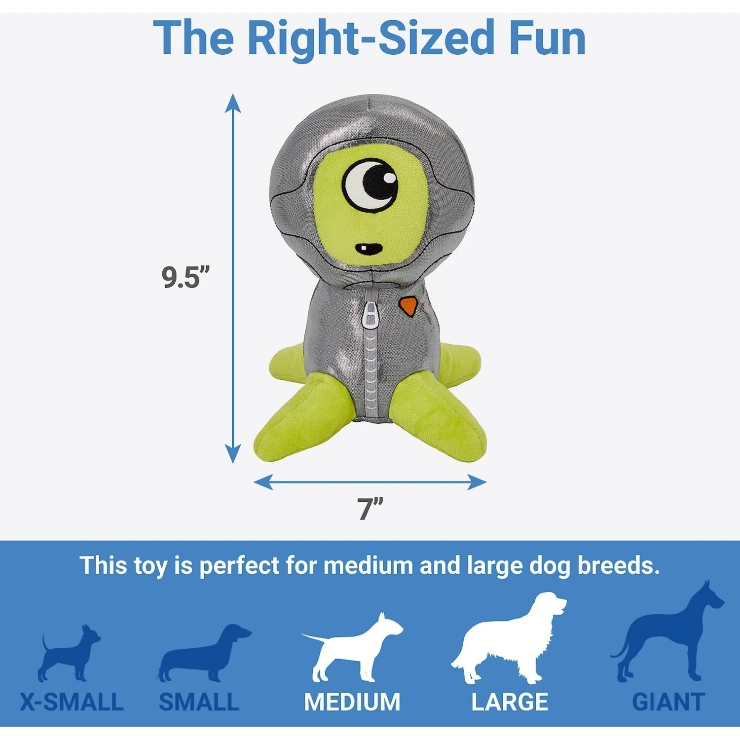 Frisco Alien Plush Squeaky Dog Toy 2 Frisco Alien Plush Squeaky Dog Toy - Image 2