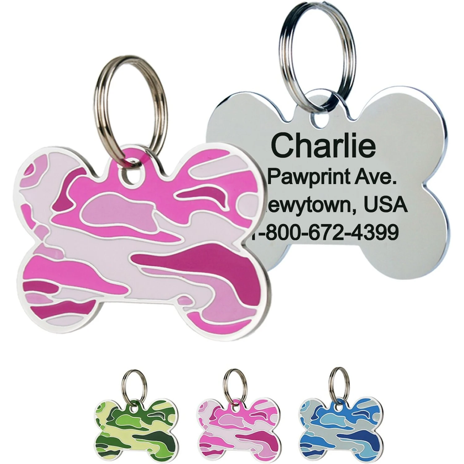 GoTags Camo Personalized Dog ID Tag, Bone Shape 1 GoTags Camo Personalized Dog ID Tag, Bone Shape