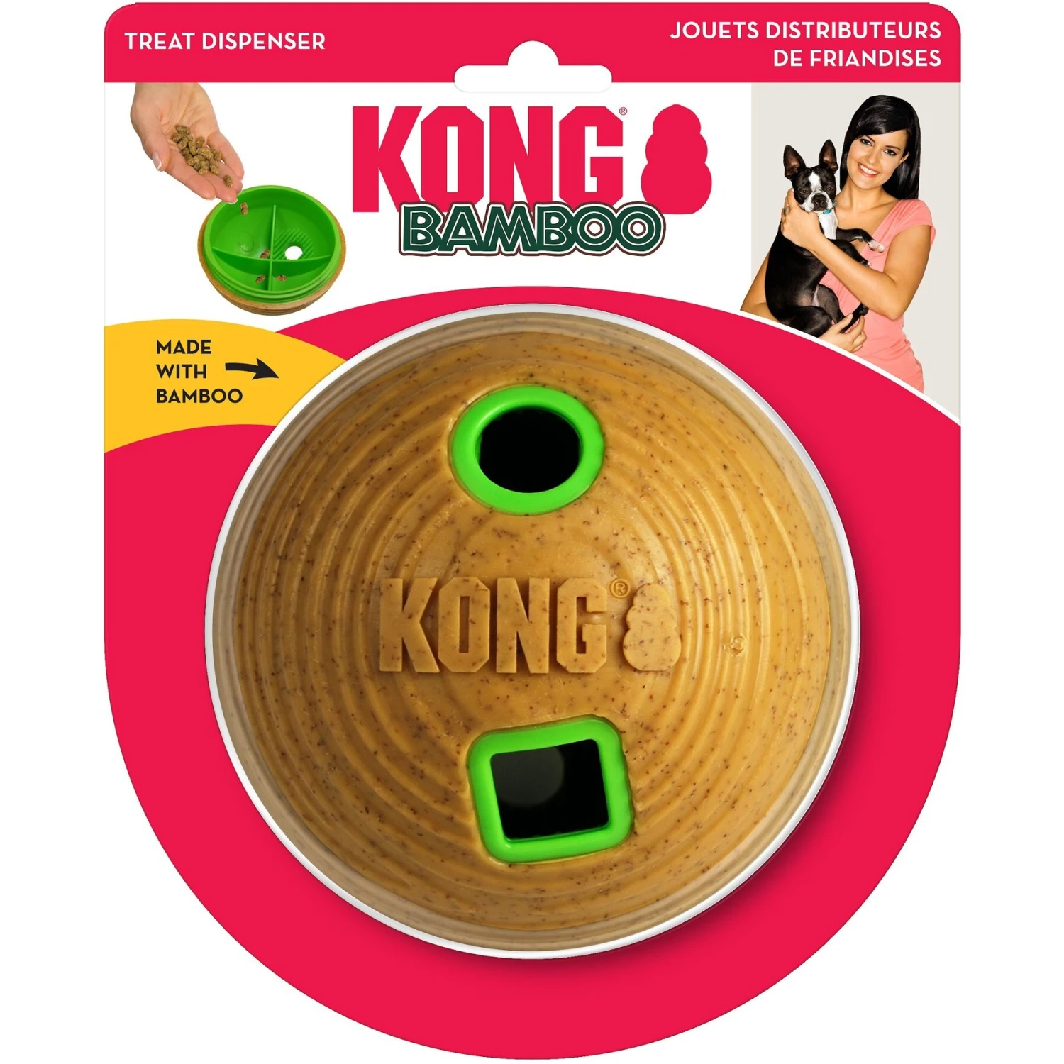 KONG Bamboo Feeder Ball Dog Toy 4 KONG Bamboo Feeder Ball Dog Toy - Image 4