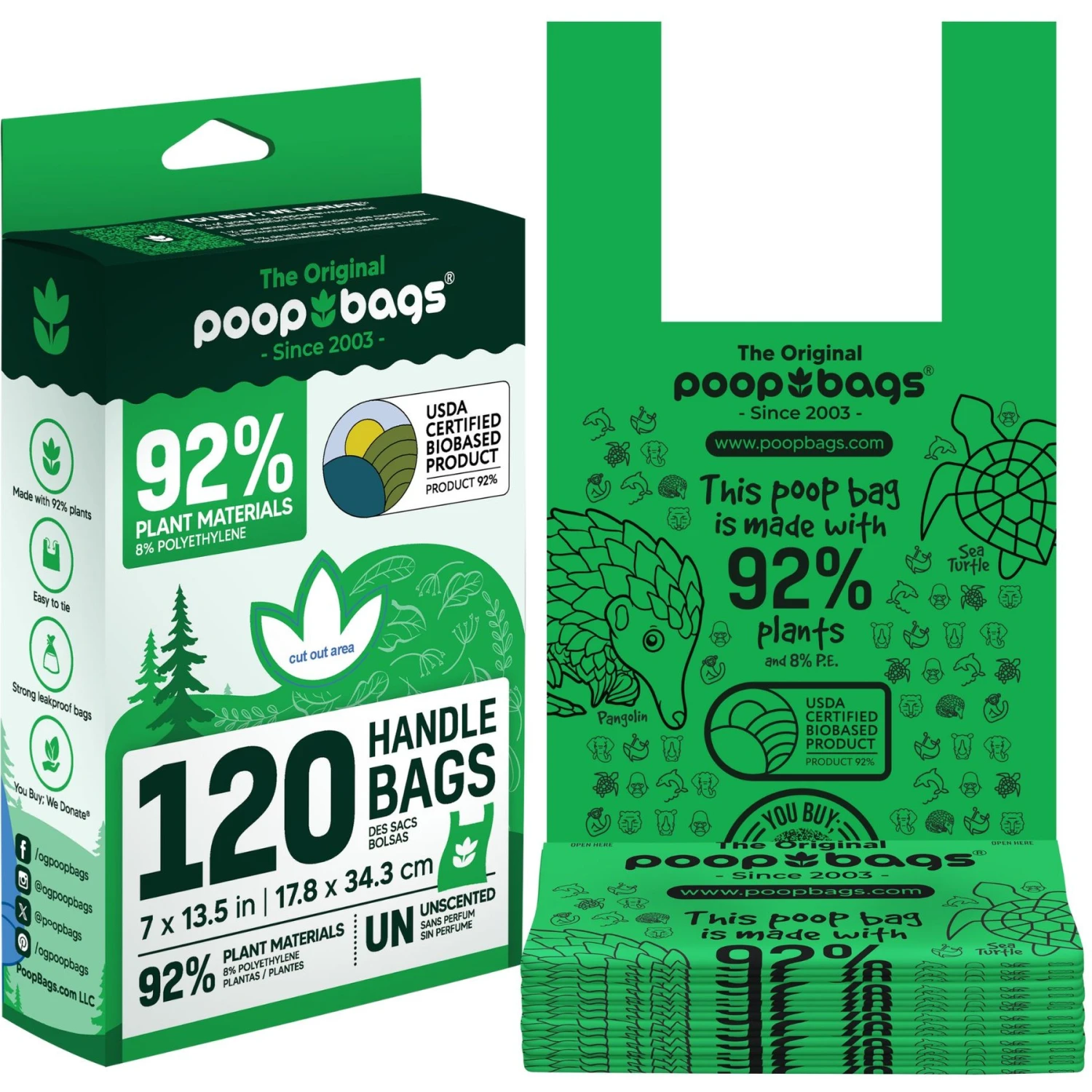 The Original Poop Bags Handle Tie Compostable Dog Poop Bags, 120 Count 1 The Original Poop Bags Handle Tie Compostable Dog Poop Bags, 120 Count