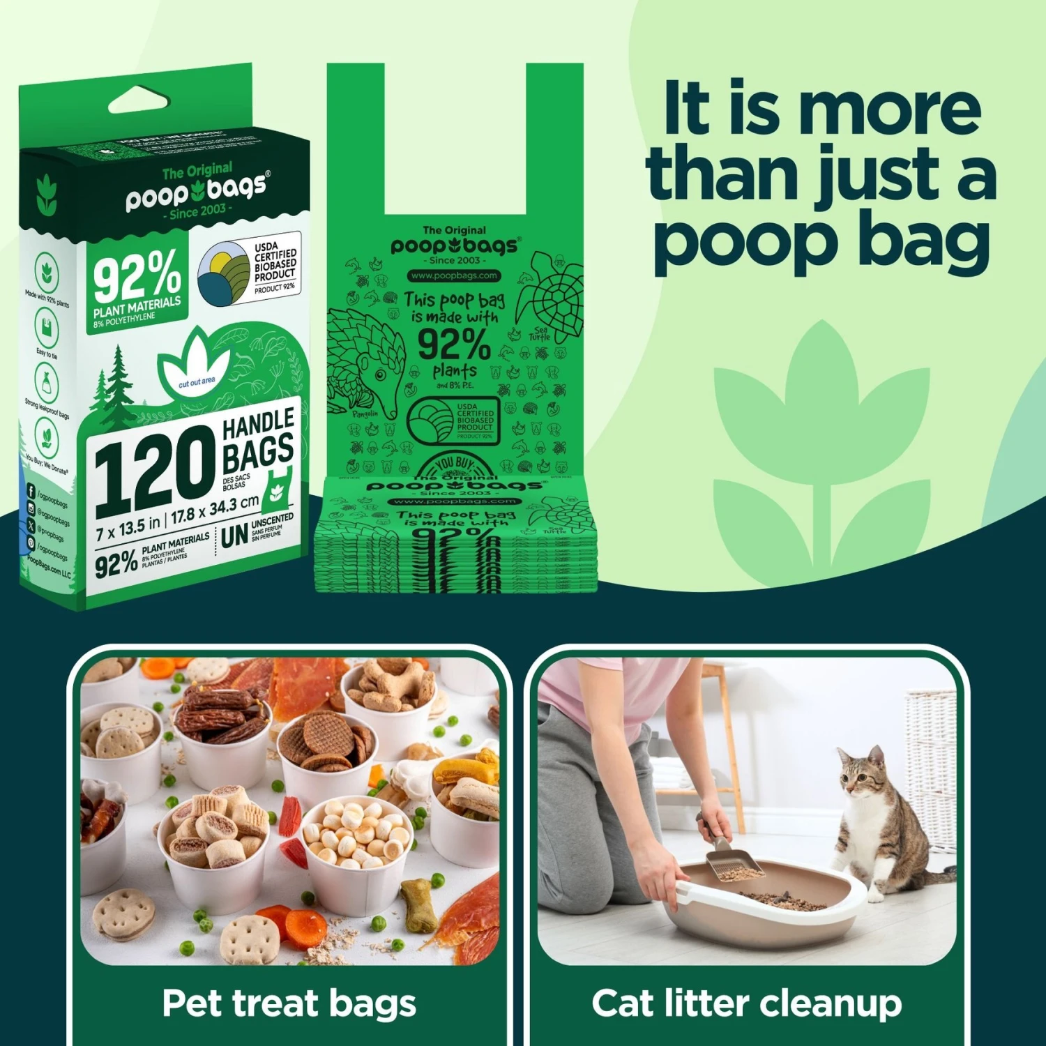 The Original Poop Bags Handle Tie Compostable Dog Poop Bags, 120 Count 4 The Original Poop Bags Handle Tie Compostable Dog Poop Bags, 120 Count - Image 4
