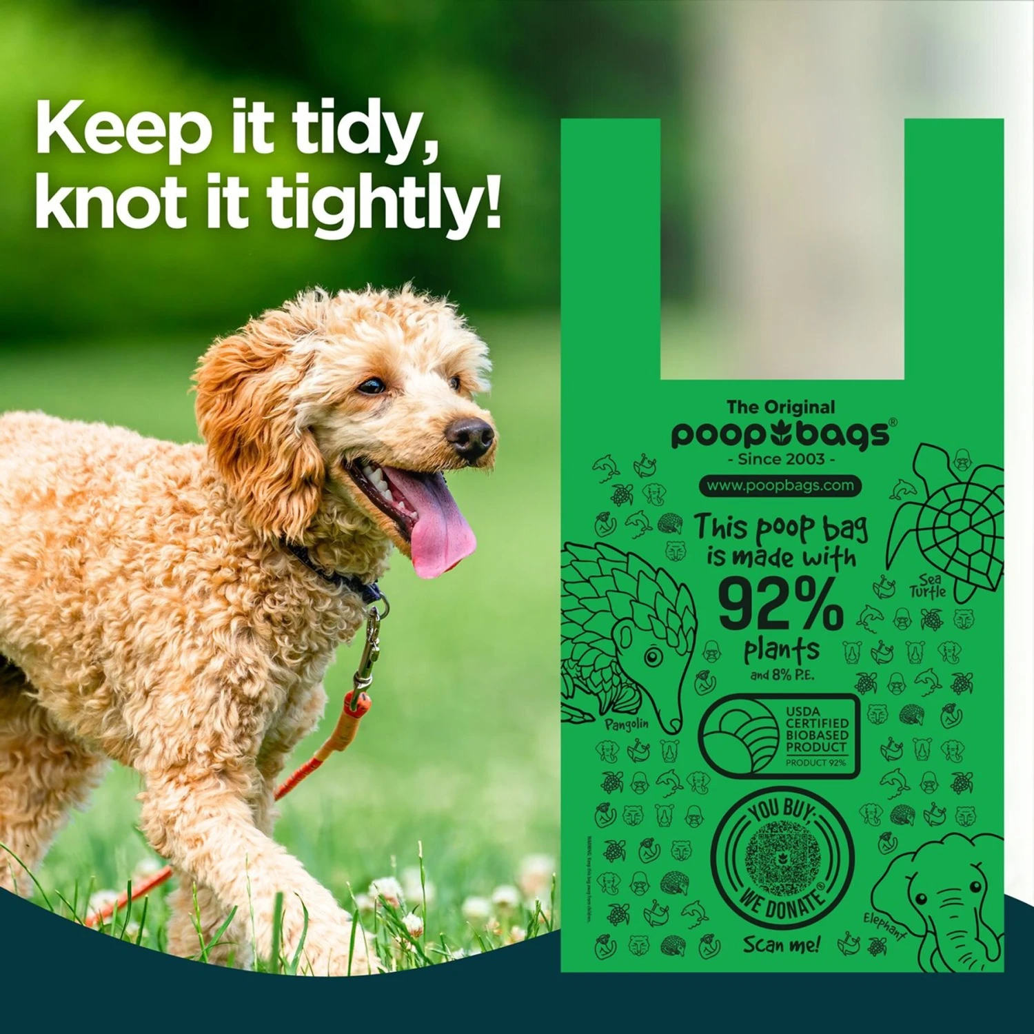 The Original Poop Bags Handle Tie Compostable Dog Poop Bags, 120 Count 7 The Original Poop Bags Handle Tie Compostable Dog Poop Bags, 120 Count - Image 7