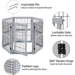 Unipaws 6 Panel Wooden Wire Dog Gate -PetSafe Kong Shop 241637 PT5. AC SS1800 V1657656385