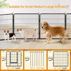 Yaheetech 8-Panel Dog Exercise Pen, Black -PetSafe Kong Shop 242638 PT4. AC SS1800 V1687375276
