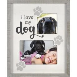 Malden International Designs "I Love My Dog" Two Slotted Picture Frame, 4 X 6-in & 3 X 3-in