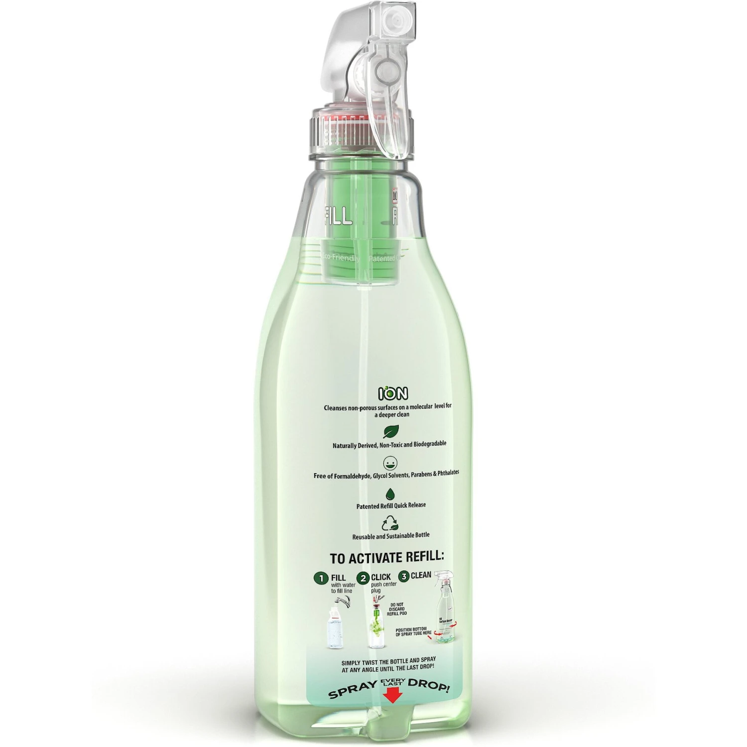 Ion Fusion Profesional ION Formula Honeydew Melon All Surface Cleaner, 32-oz Bottle & 32-oz Refill 2 Ion Fusion Profesional ION Formula Honeydew Melon All Surface Cleaner, 32-oz Bottle & 32-oz Refill - Image 2