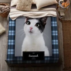 Frisco Plaid Sherpa Fleece Personalized Blanket -PetSafe Kong Shop 249395 PT4. AC SS1800 V1610774279
