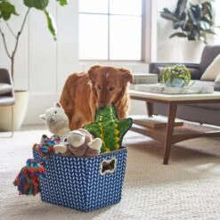 Frisco Rectangle Collapsible Pet Toy Storage Bin, Navy Herringbone 9 Frisco Rectangle Collapsible Pet Toy Storage Bin, Navy Herringbone -PetSafe Kong Shop 250574 PT3. AC SS1800 V1615572218