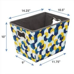 Frisco Rectangle Collapsible Pet Toy Storage Bin, Yellow Geometric -PetSafe Kong Shop 250578 PT2. AC SS1800 V1613774487