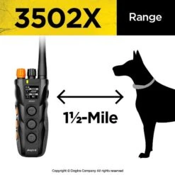 Dogtra 3502X Training E-Collar Waterproof Rechargeable 1.5-mile Range Dog Remote, Black/Orange -PetSafe Kong Shop 252529 PT6. AC SS1800 V1602537068