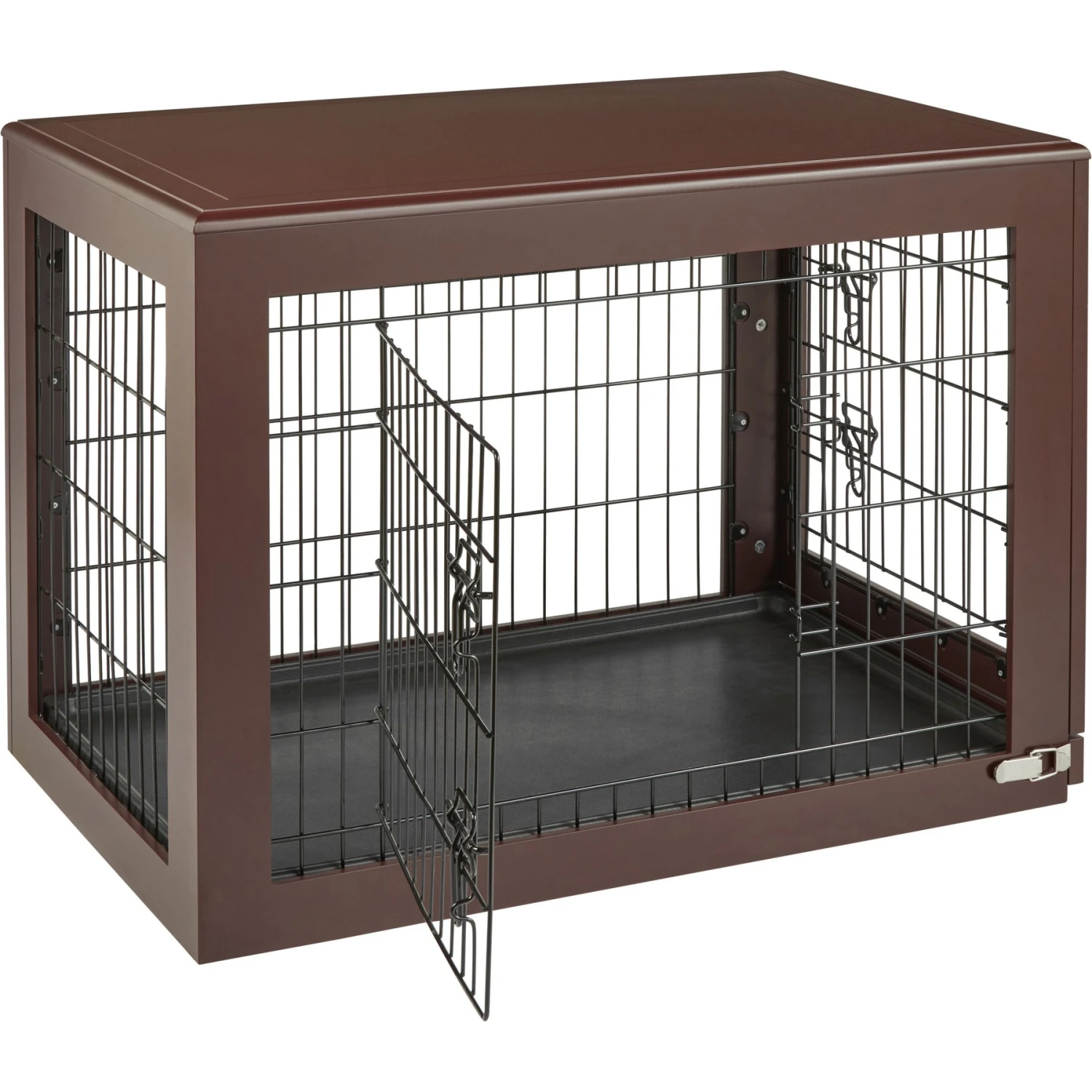 Frisco Double Door Furniture Style Dog Crate, Brown 5 Frisco Double Door Furniture Style Dog Crate, Brown - Image 5