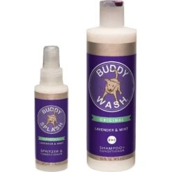 Buddy Wash Splash Lavender & Mint Dog Spritzer & Conditioner & Buddy Wash Original Lavender & Mint Dog Shampoo & Conditioner