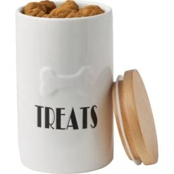 Frisco Ceramic Treat Jar With Wood Lid -PetSafe Kong Shop 256050 PT3. AC SS1800 V1616506605