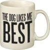 Primitives By Kathy "The Dog Likes Me Best" Mug, 20-oz