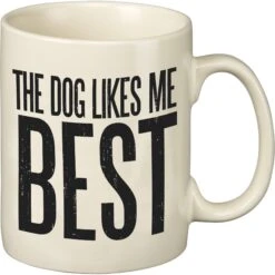 Primitives By Kathy "The Dog Likes Me Best" Mug, 20-oz