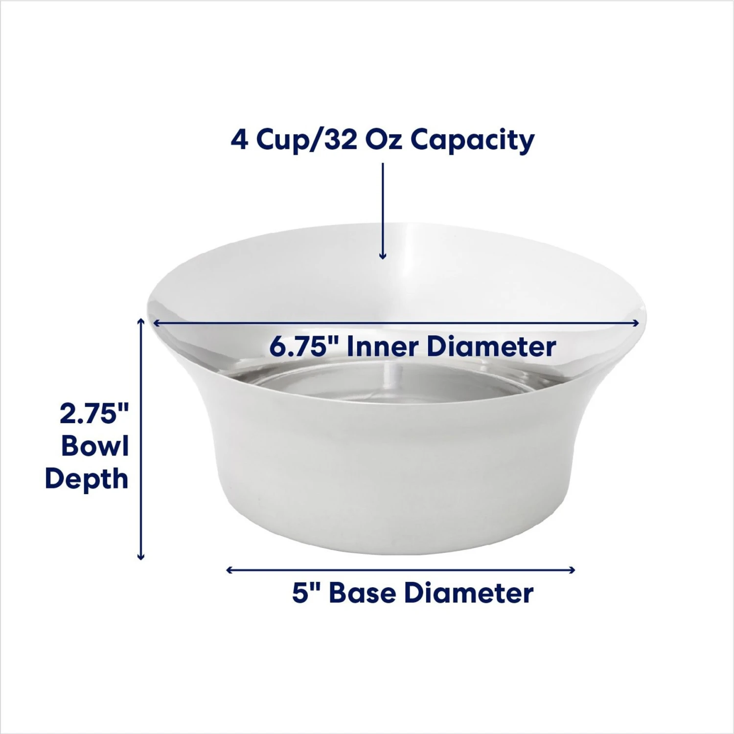 Frisco Flare Non-Skid Stainless Steel Dog & Cat Bowl 2 Frisco Flare Non-Skid Stainless Steel Dog & Cat Bowl - Image 2