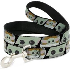 Buckle-Down Star Wars Baby Yoda The Child Chibi Face Blocks Polyester Standard Dog Leash