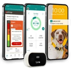 Link My Pet Dog GPS & Activity Tracker With Training Tools, Black & White