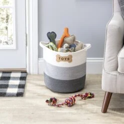 Park Life Designs Livra Cotton Rope Dog & Cat Toy Storage Basket 5 Park Life Designs Livra Cotton Rope Dog & Cat Toy Storage Basket -PetSafe Kong Shop 258306 PT2. AC SS1800 V1605054738