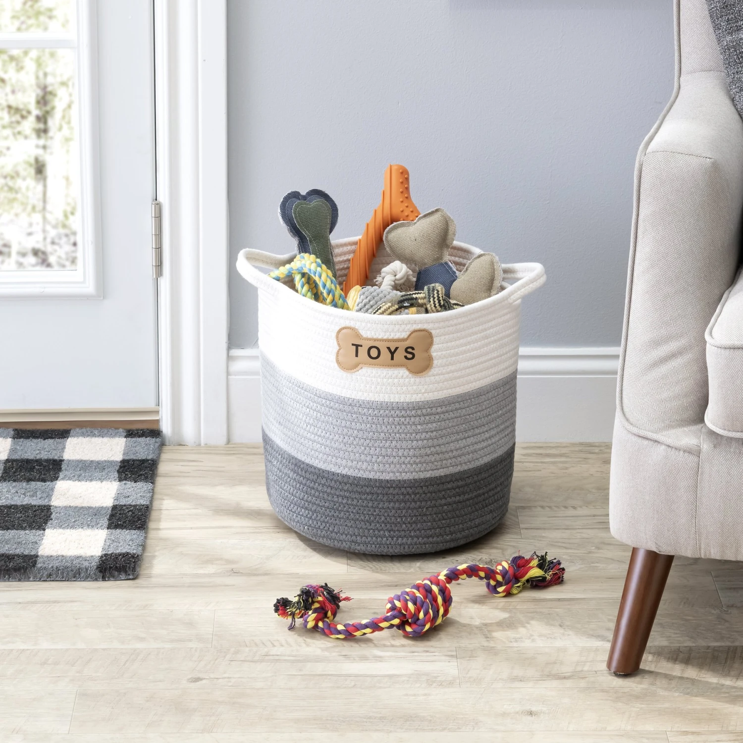 Park Life Designs Livra Cotton Rope Dog & Cat Toy Storage Basket 3 Park Life Designs Livra Cotton Rope Dog & Cat Toy Storage Basket - Image 3