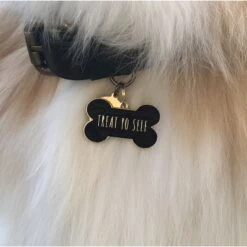 Two Tails Pet Company Treat Yo Self Personalized Dog & Cat ID Tag, Black -PetSafe Kong Shop 258428 PT3. AC SS1800 V1604006851