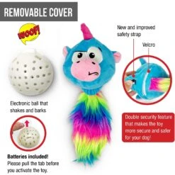 Hyper Pet Doggie Pal Unicorn Squeaky Interactive Plush Dog Toy -PetSafe Kong Shop 258938 PT2. AC SS1800 V1605883633