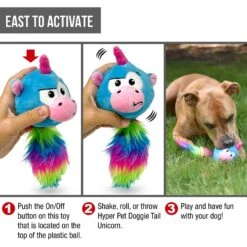 Hyper Pet Doggie Pal Unicorn Squeaky Interactive Plush Dog Toy -PetSafe Kong Shop 258938 PT4. AC SS1800 V1605920843