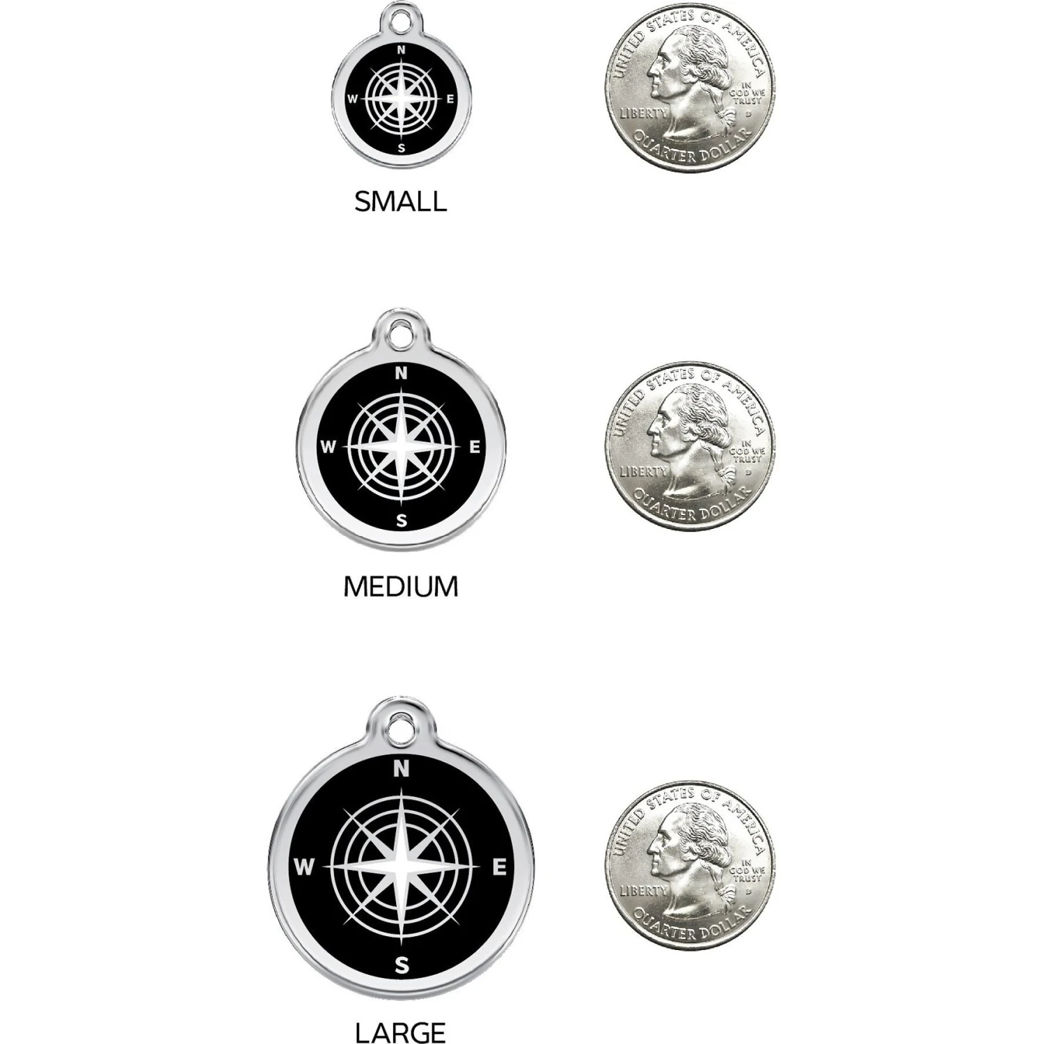 Red Dingo Compass Stainless Steel Personalized Dog & Cat ID Tag, Black 6 Red Dingo Compass Stainless Steel Personalized Dog & Cat ID Tag, Black - Image 6