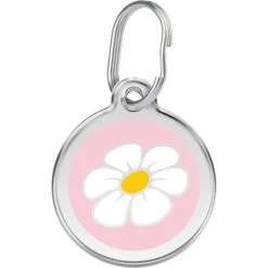 Red Dingo Daisy Stainless Steel Personalized Dog & Cat ID Tag