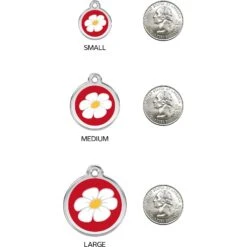 Red Dingo Daisy Stainless Steel Personalized Dog & Cat ID Tag 11 Red Dingo Daisy Stainless Steel Personalized Dog & Cat ID Tag -PetSafe Kong Shop 259975 PT8. AC SS1800 V1617700909
