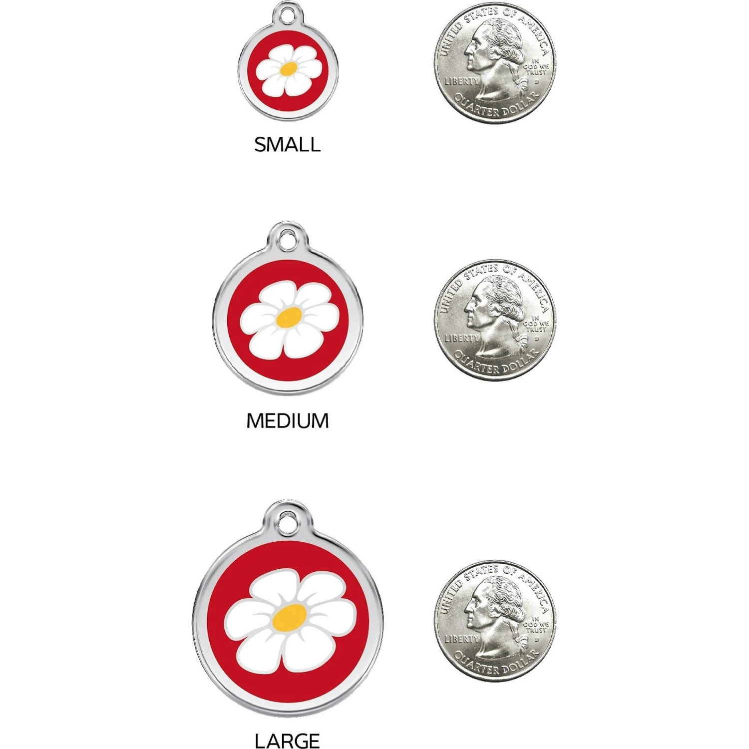 Red Dingo Daisy Stainless Steel Personalized Dog & Cat ID Tag 6 Red Dingo Daisy Stainless Steel Personalized Dog & Cat ID Tag - Image 6