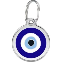 Red Dingo Evil Eye Stainless Steel Personalized Dog & Cat ID Tag