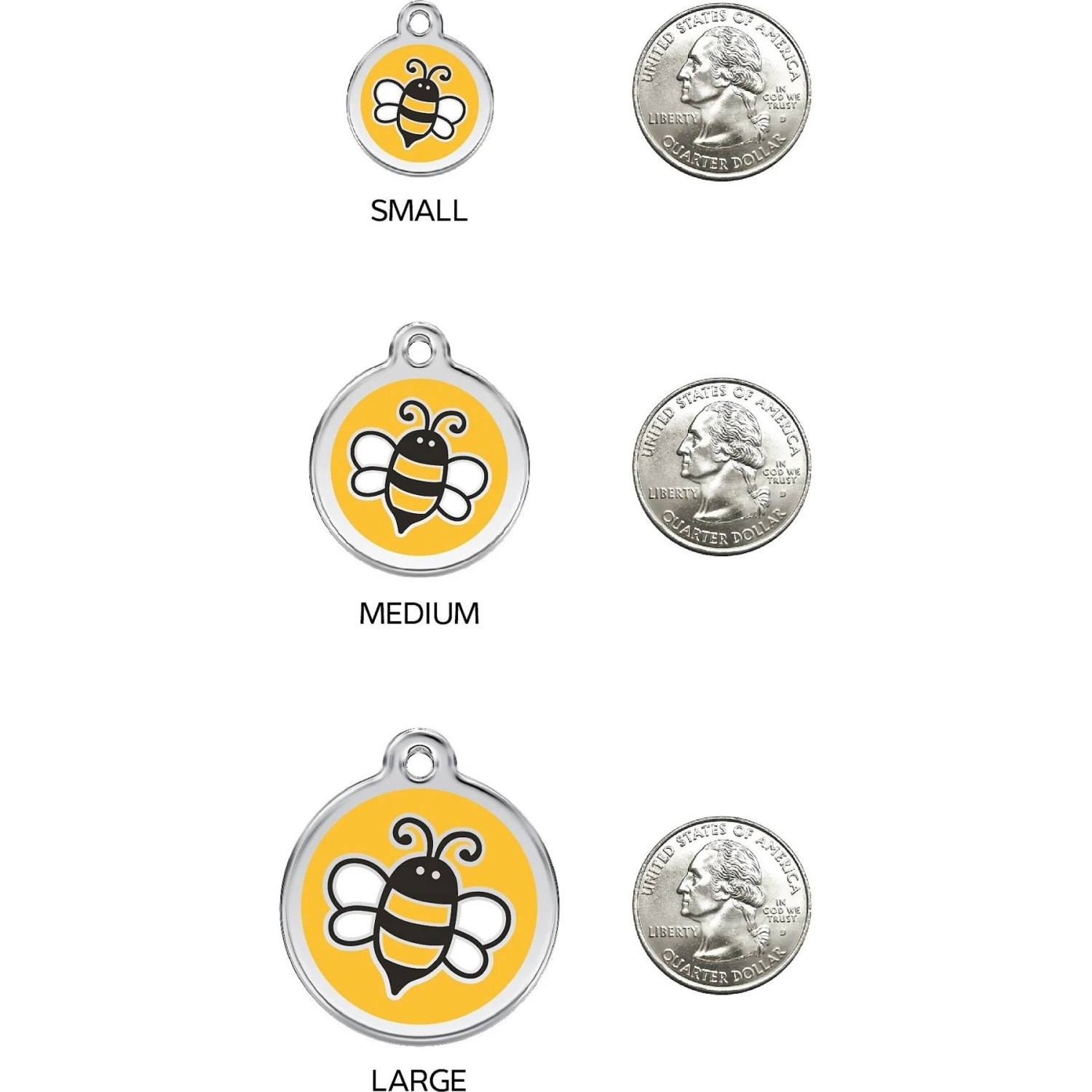 Red Dingo Bumble Bee Stainless Steel Personalized Dog & Cat ID Tag 9 Red Dingo Bumble Bee Stainless Steel Personalized Dog & Cat ID Tag - Image 9